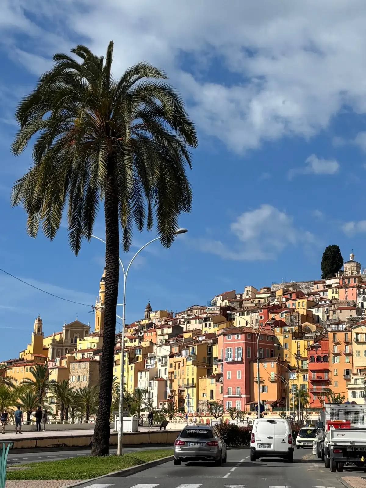 Colourful harbour village of Villefranche-sur-Mer above turquoise water near Nice
